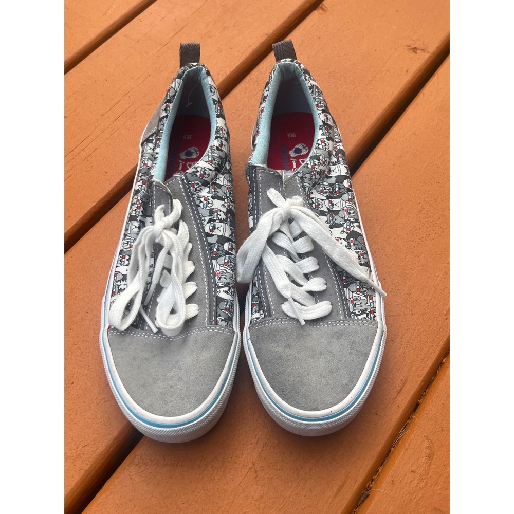 BOBS from Skechers Dogs in 3D Glasses Grey Suede Canvas Sneakers Womens 9 Mens 6